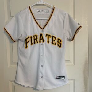 Majestic White & Yellow Pirates Baseball Jersey